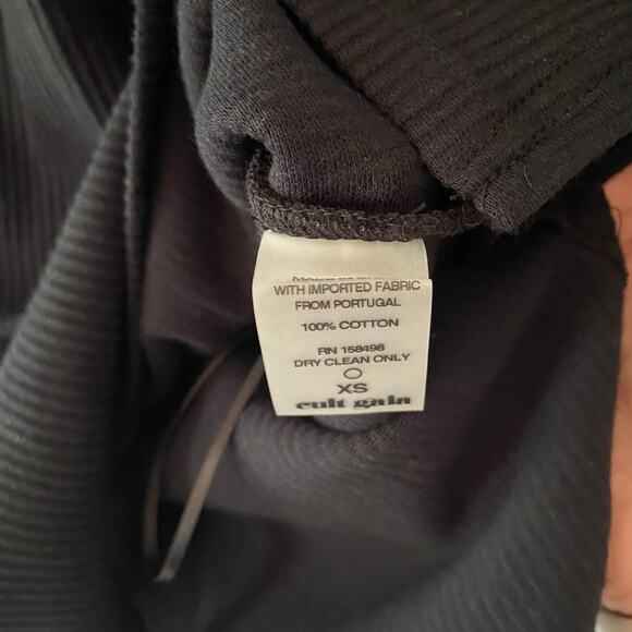 Cult Gaia Black Mora Top Ribbed Cut-Out Long Sleeve Blouse Women's size XS - Picture 11 of 11